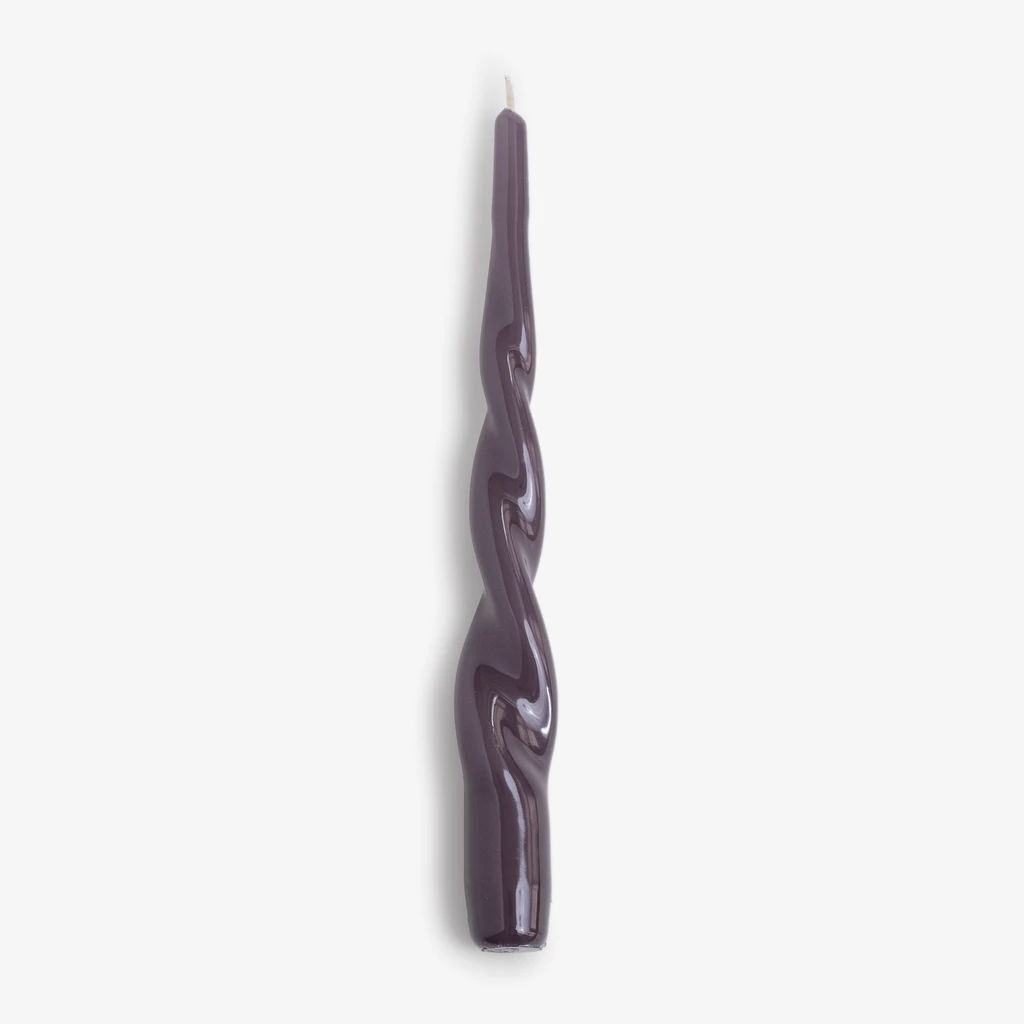 Lackkerzen Twist 24 cm Ø 2,2 cm Pflaume 4er-Set