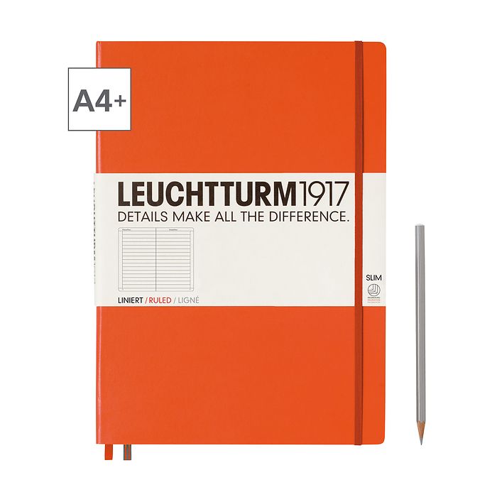Leuchtturm1917 Notizbuch A4+ Master Slim Liniert Orange