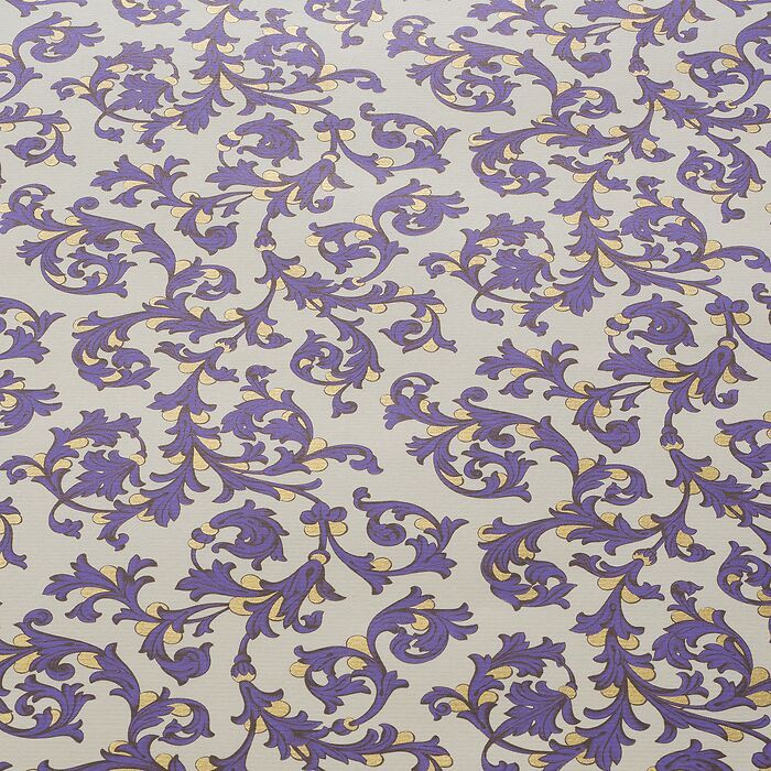 Florentiner Papier Lilienranken Violett Gold 70 x 100 cm