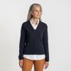 William Lockie X Torquato V-Ausschnitt Kaschmir Navy L