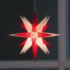 Kleiner Herrnhuter Stern aus Kunststoff Weiß/Rot  (LED)