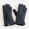 Herrenhandschuhe aus Curly-Lammfell dunkelblau Gr. 9